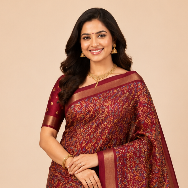 Ajrakh Saree