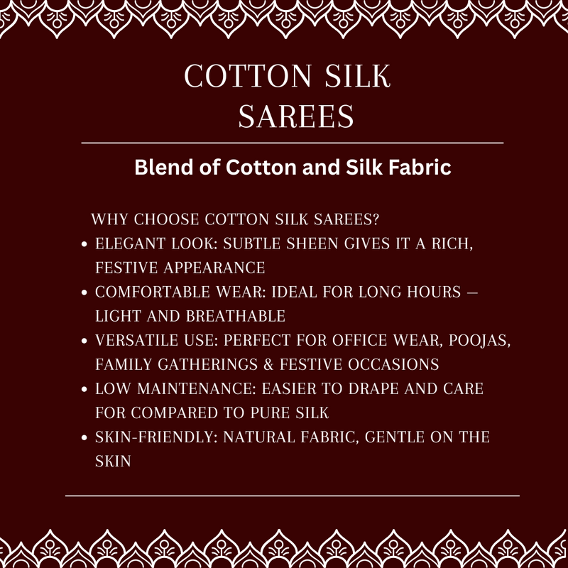 Cotton Silk Temple Border Saree - alternate view