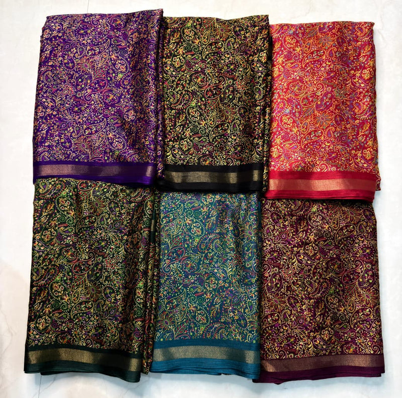 Ajrakh Resist Print Saree - alternate view